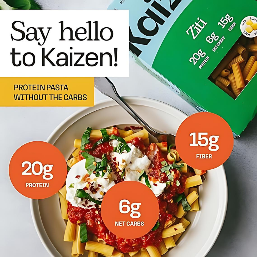 Kaizen Food Company - Ziti 6g Net Carb High Protein Pasta - Low Carb, Keto
