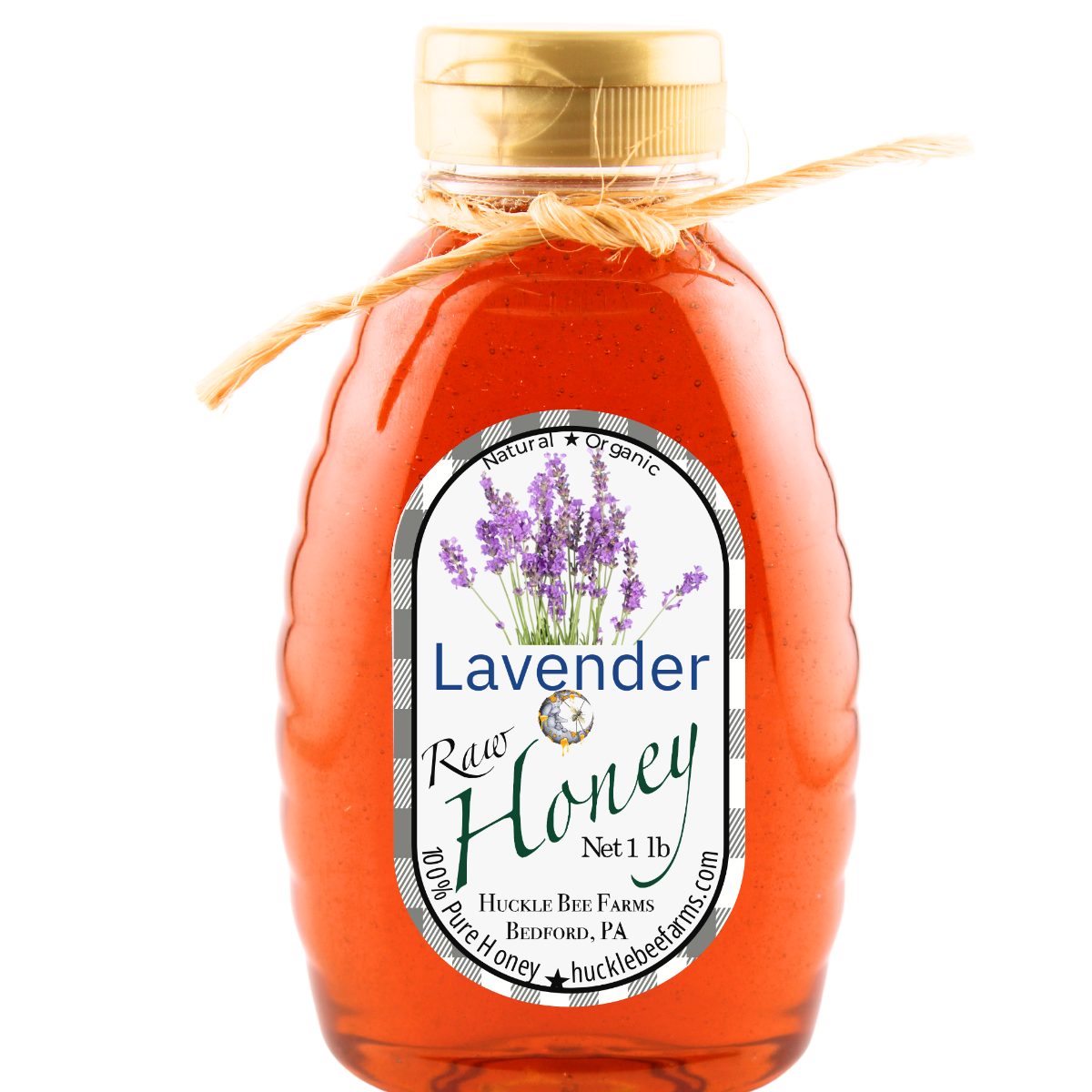 Huckle Bee Farms LLC - Lavender Infused Raw Honey: 1 lb Bottle
