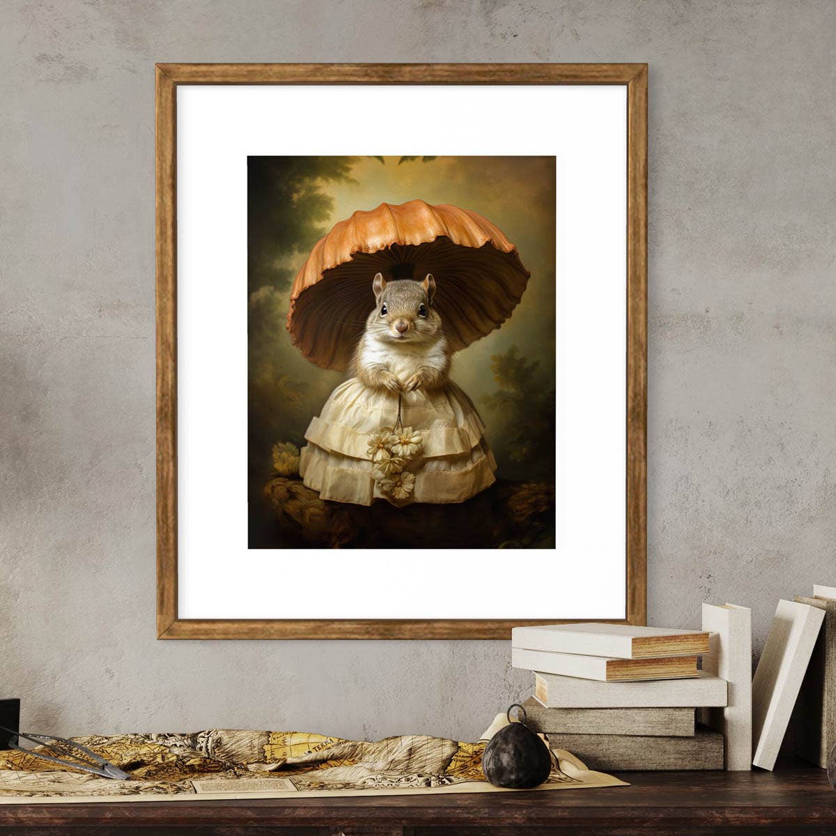 Salty Alyce - Lady Squirrel With Mushroom Art Print 41AS