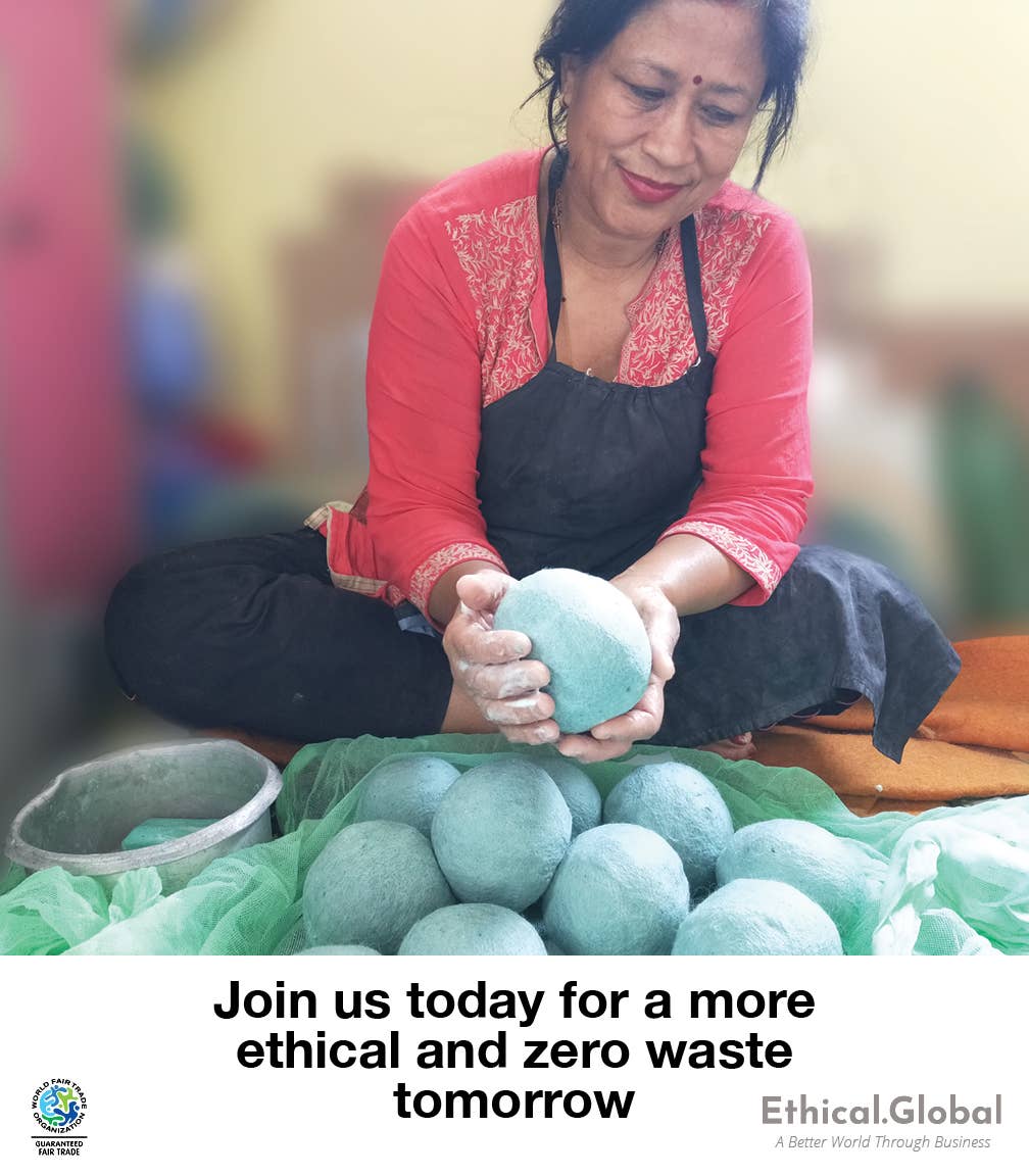 Ethical Global - Fruits: Eco Wool Dryer Balls Fair Trade: WatermelonHappy