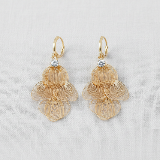 camilla dovey - Vintage Leaf Tassel Hook Earrings