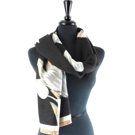 Pretty Persuasions - S23297 Ice Tulips Scarf: 09 Black/Grey