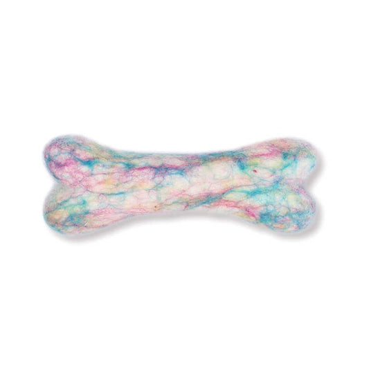 Ethical Global - Eco Wool Dog Bones/Toys: Polka Dot & Tie-Dyed (Fair Trade): Tye-Dyed / Small