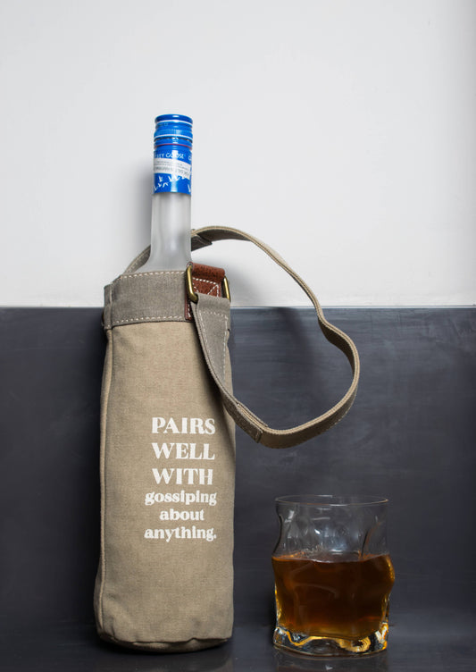 Mona B. - Pairs Well Up-Cycled Canvas Wine Gift Bag