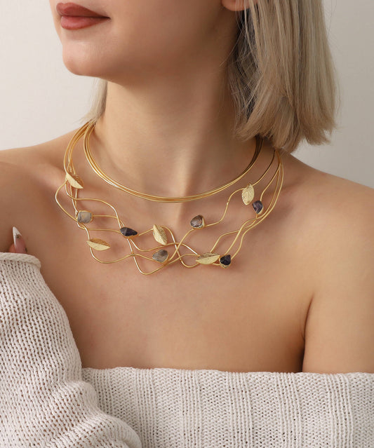 BUBU BY TEKIN SHOP - Gold Plated Stone Women Necklace