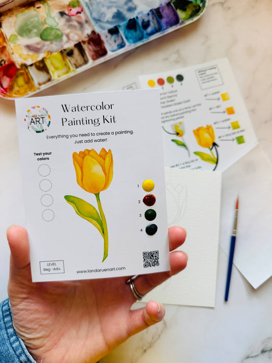 Landa Ruen Art - Yellow Tulip Watercolor Kit