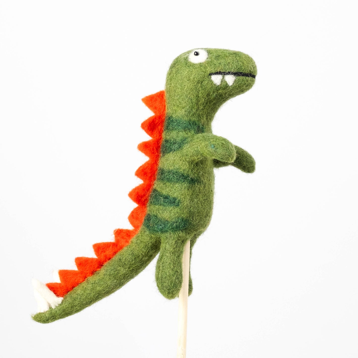 The Winding Road - Finger Puppets - Dinosaur - Brown, Gray and Green