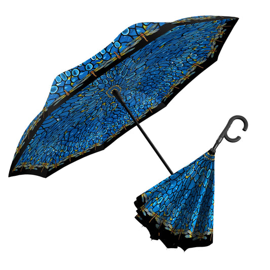 RainCaper - Tiffany Dragonfly Reverse Umbrella