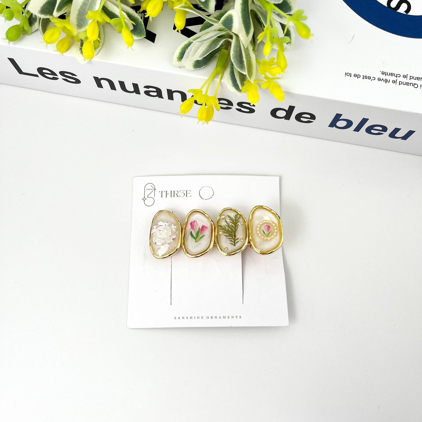 TheDivaSoap - Retro Flower Duckbill Clip, High Quality Hair Clip: Green