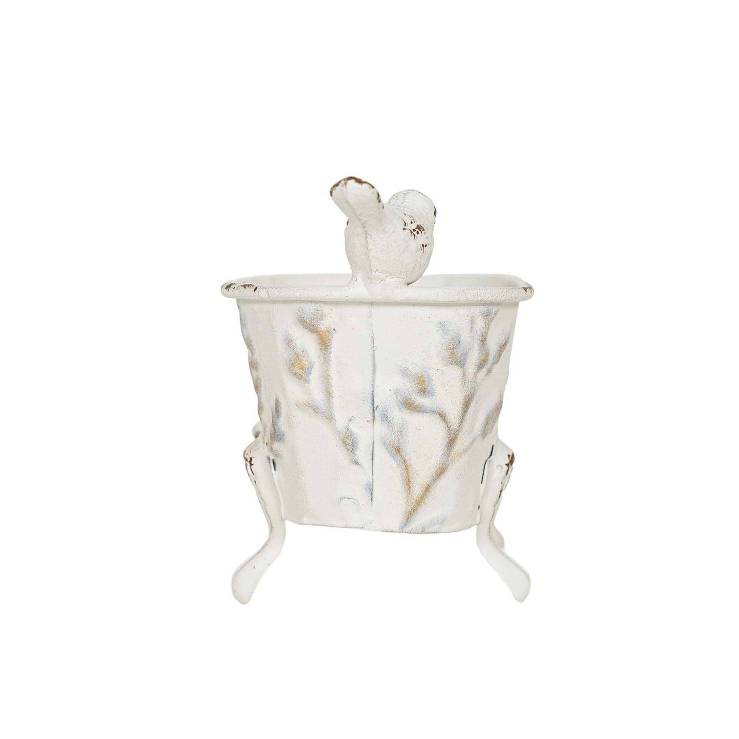 Foreside Home & Garden - Lyra Vintage Clawfoot Bathtub Mini Planter White Soap Dish