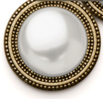 MagneButton - Pearl HIGH Dome GOLD White Magnet Button Pin Set