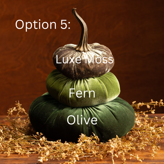 Your Heart's Content - Pumpkin Stacked Decor, Centerpiece Statement, Wedding Decor: Option 5: Luxe Moss Fern Olive