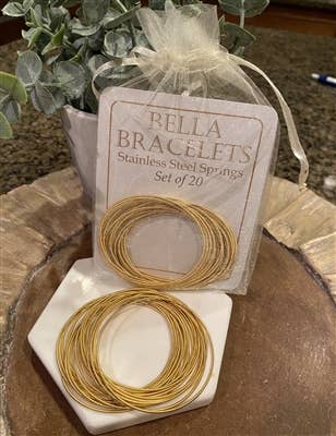 What's Hot - "Bella Bracelets" Gold Set of 20 Stainless Steel Bracelets