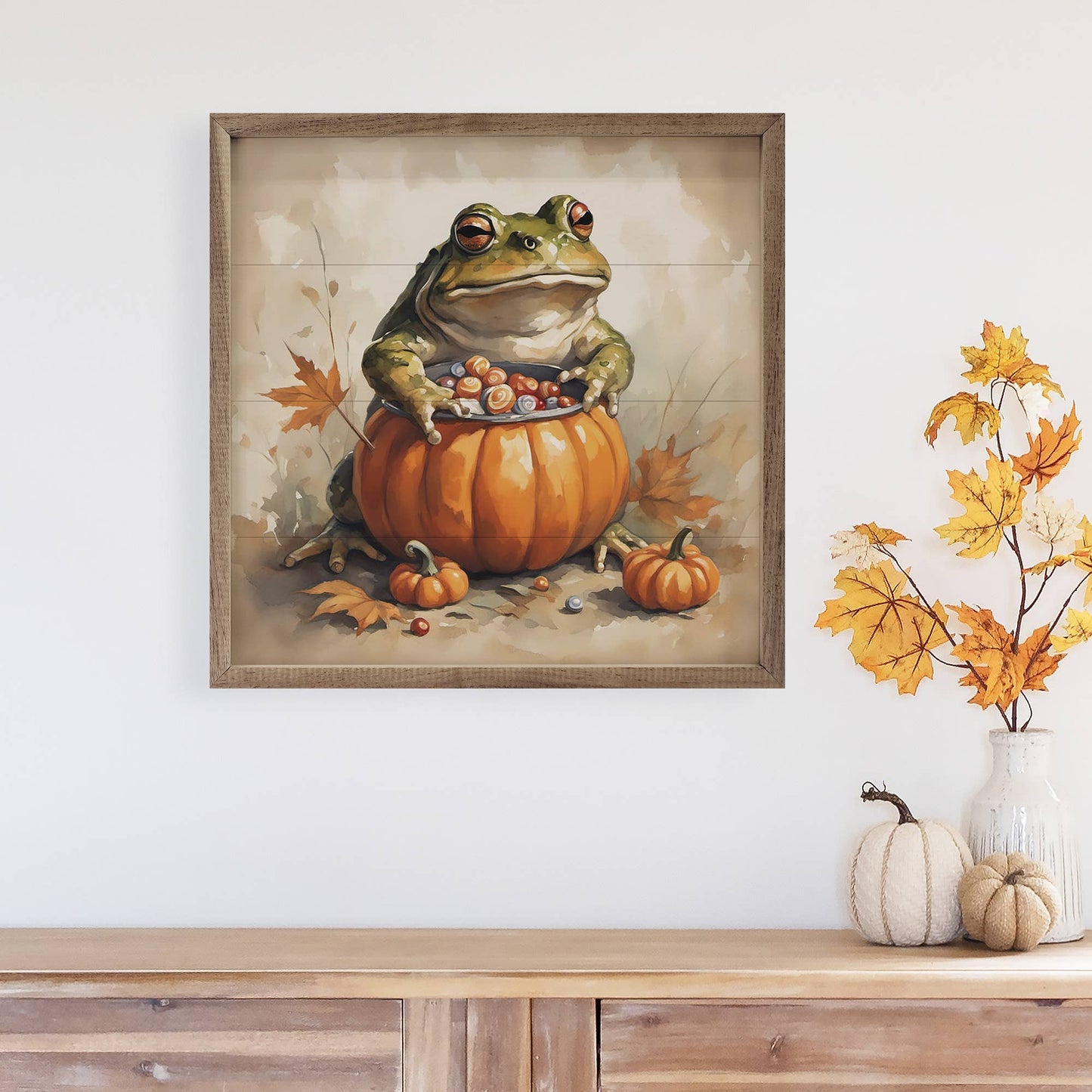 Kendrick Home - Toad In Pumpkin: 8 x 8 x 1.5