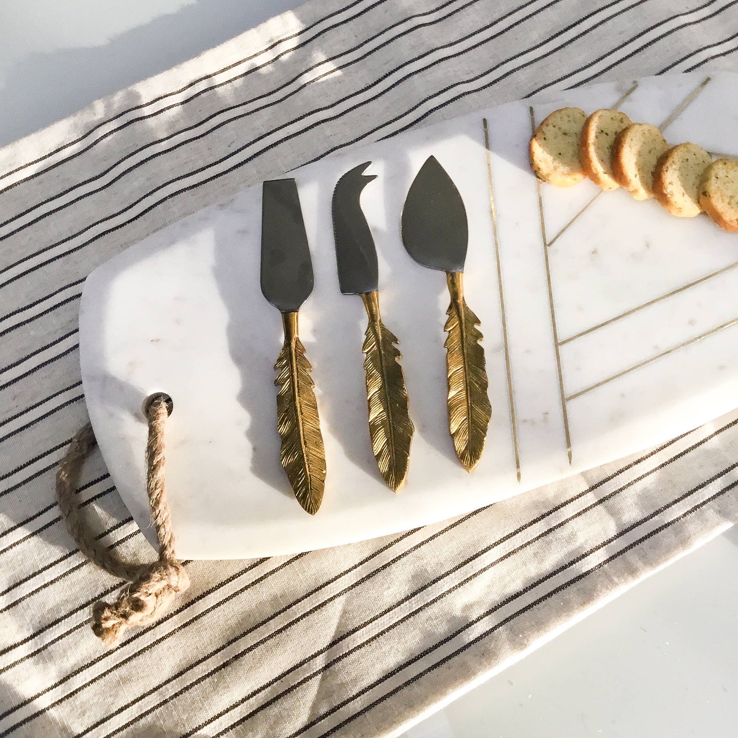 India Handicrafts Inc - Alu-Gold Leaf Cheese Tools, Set of 3