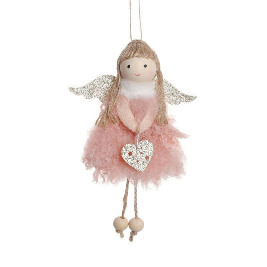 Ekartini - Christmas Plush Angel Girl Ornament: PINK