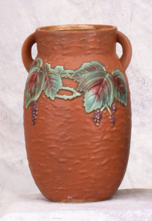 AA Importing - Roseville-Style, Blackberry Vase in Brown, 8"