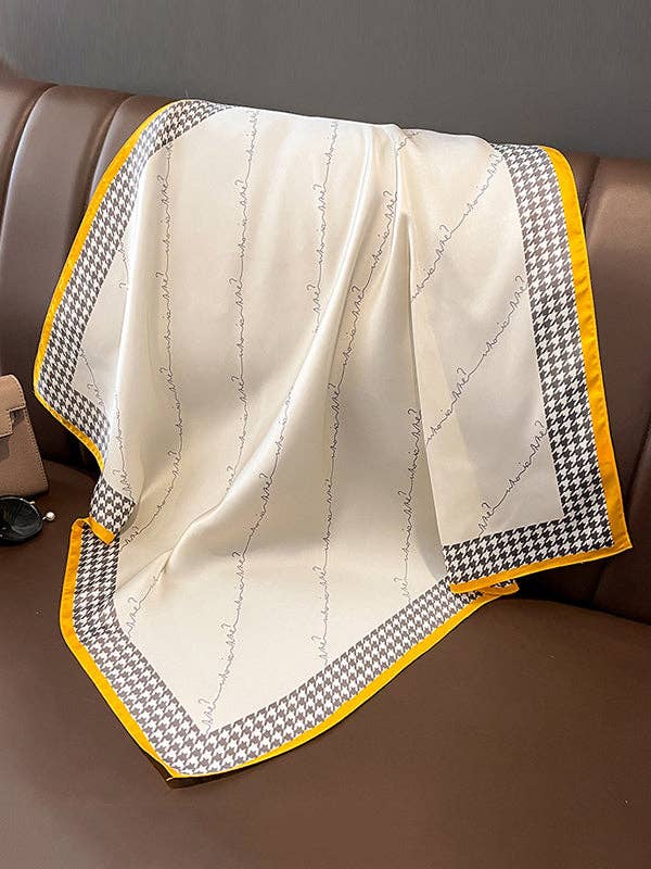 UZ Wholesale Store - Houndstooth Shawl&Scarf: WHITE / One_size