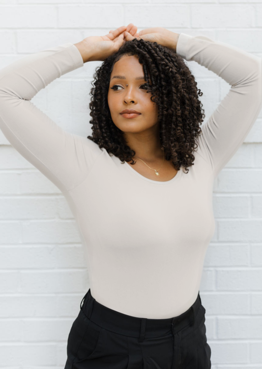 ELIETIAN - Reversible Long Sleeve - Curvy Fit: Sandshell