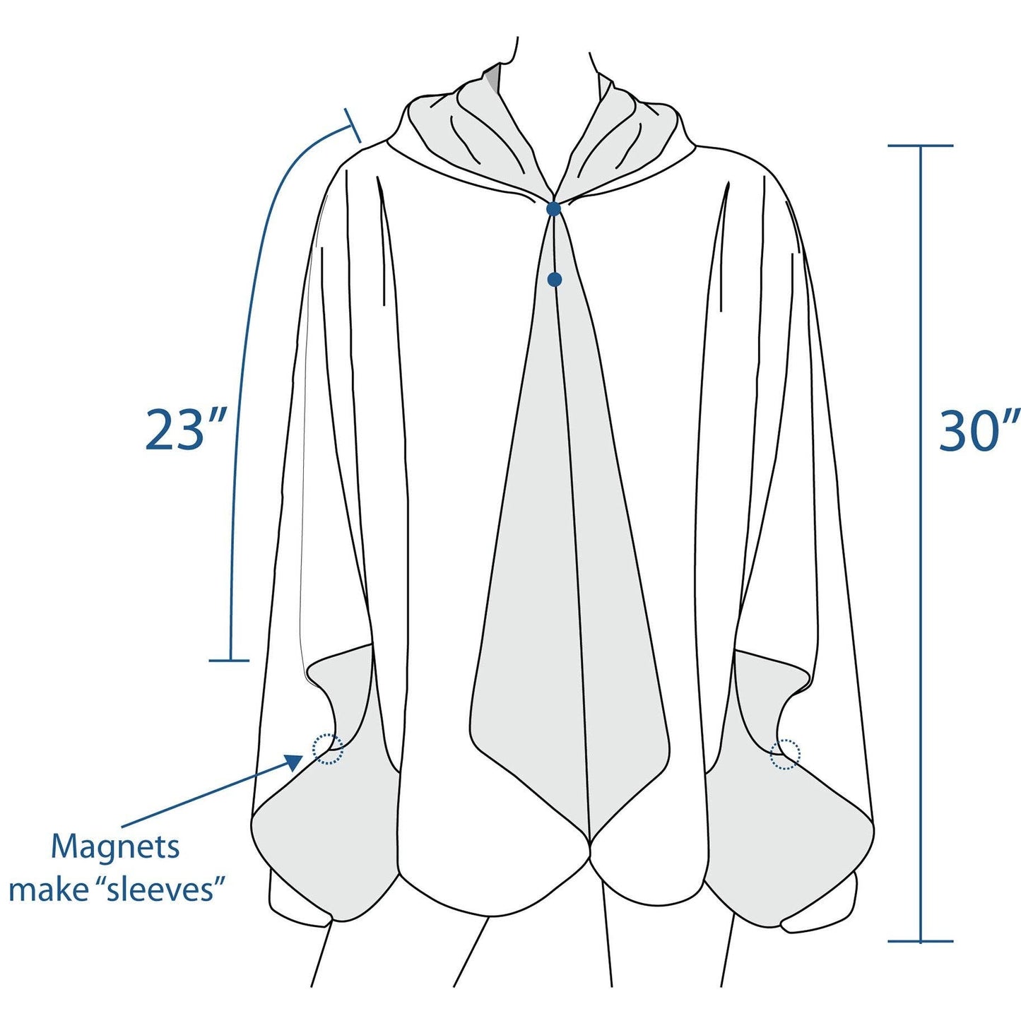 RainCaper - Black & Houndstooth Hooded Rain Cape – Lightweight Women's Rain Wrap