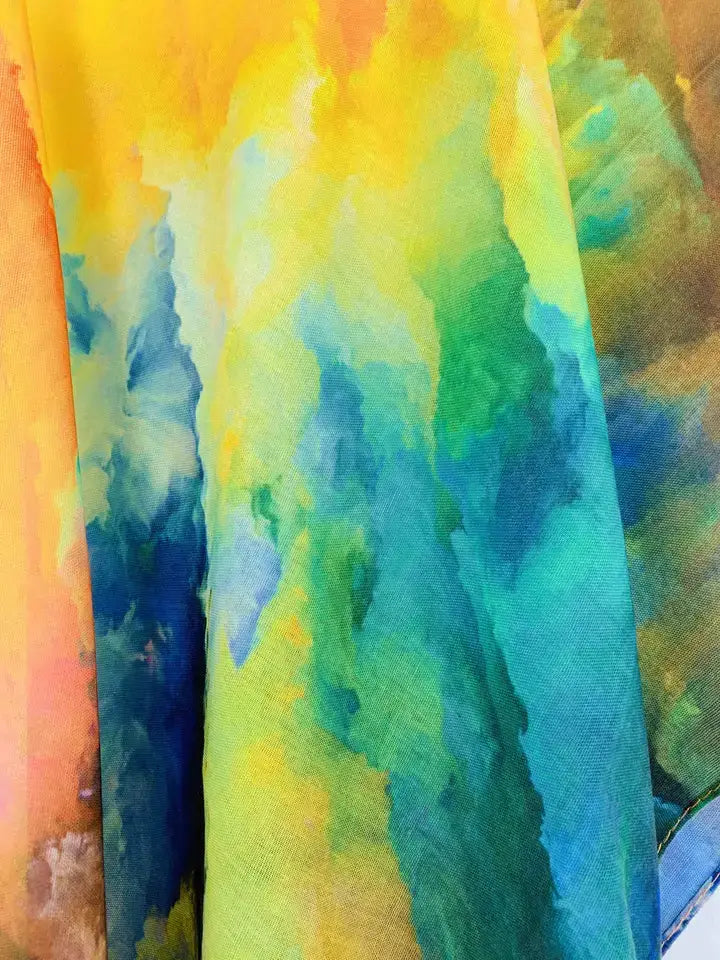 JC Sunny Fashion - Metaphysical Rich Autumn Colors Kimono : Gold-Multi