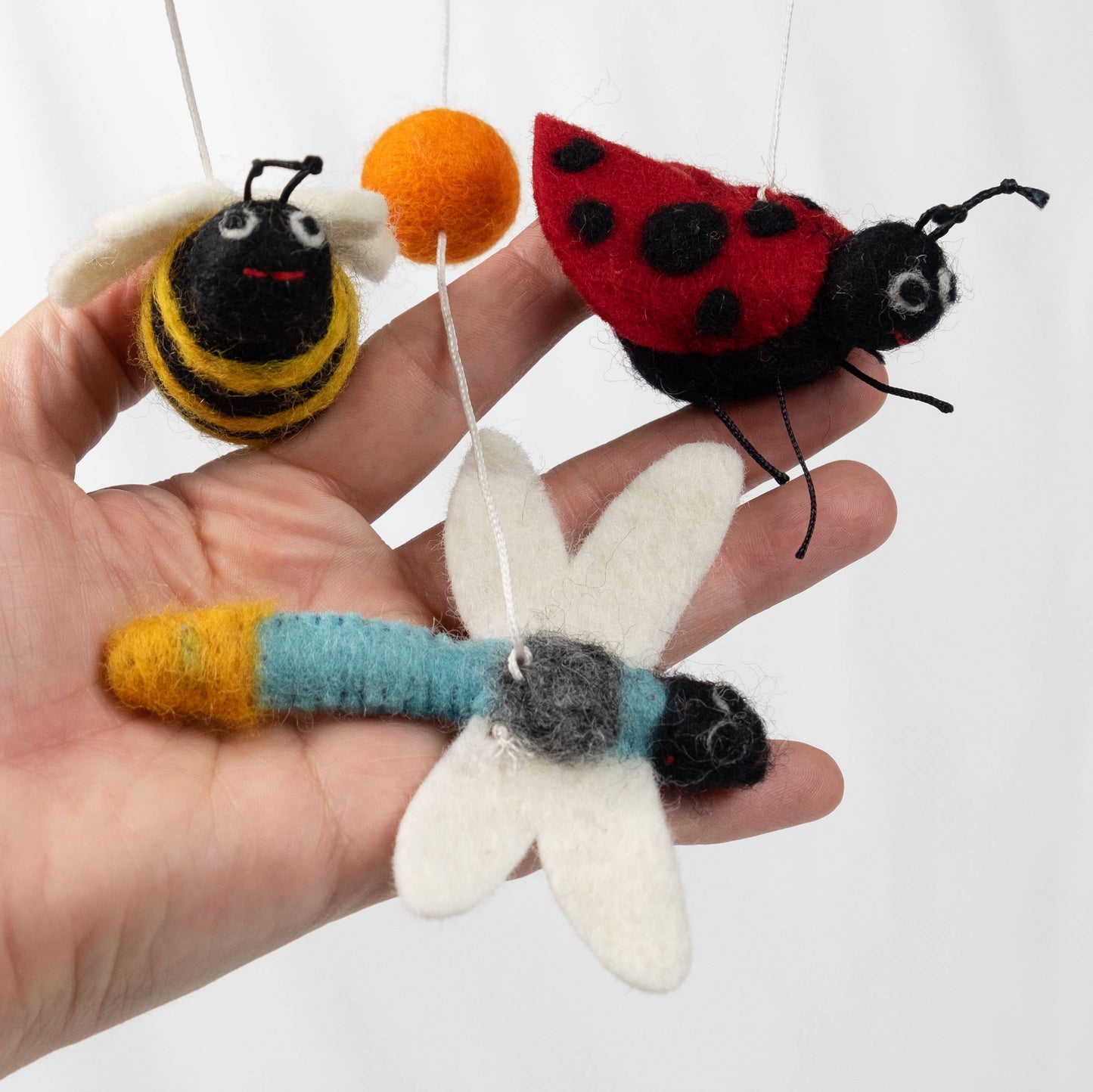 The Winding Road - Felt Mobile Garden Friends Frog, Butterfly, Snail, Dragonfly