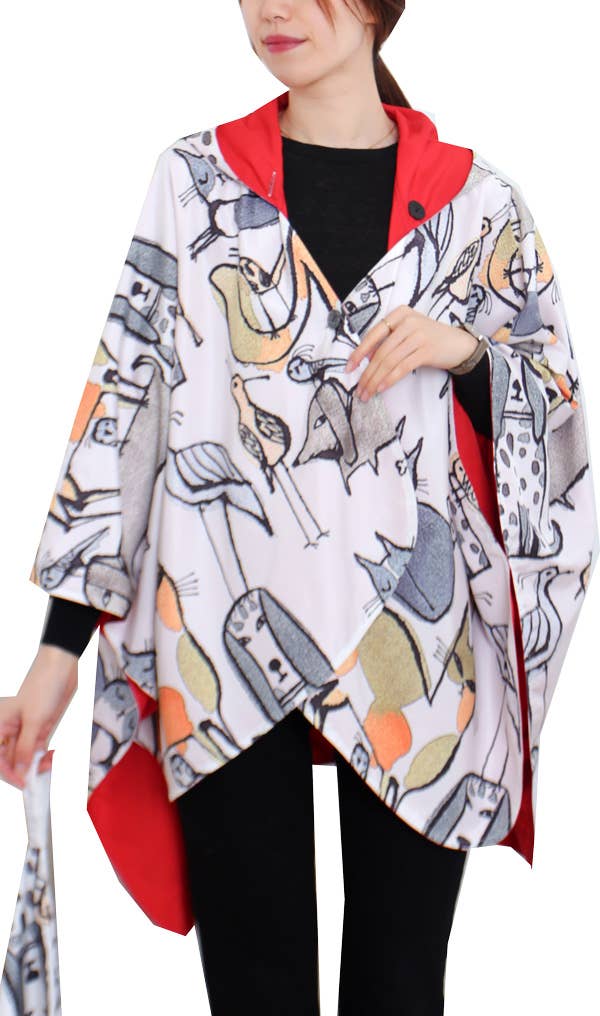 Winding River - Cats and Dogs Reversible Rain Cape - Pet Collection