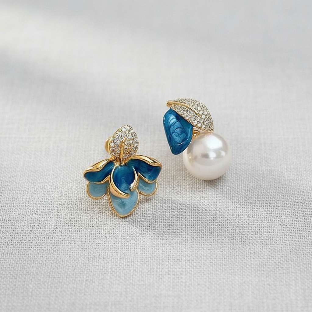 camilla dovey - Vintage Inspired Crystal Flower Earrings