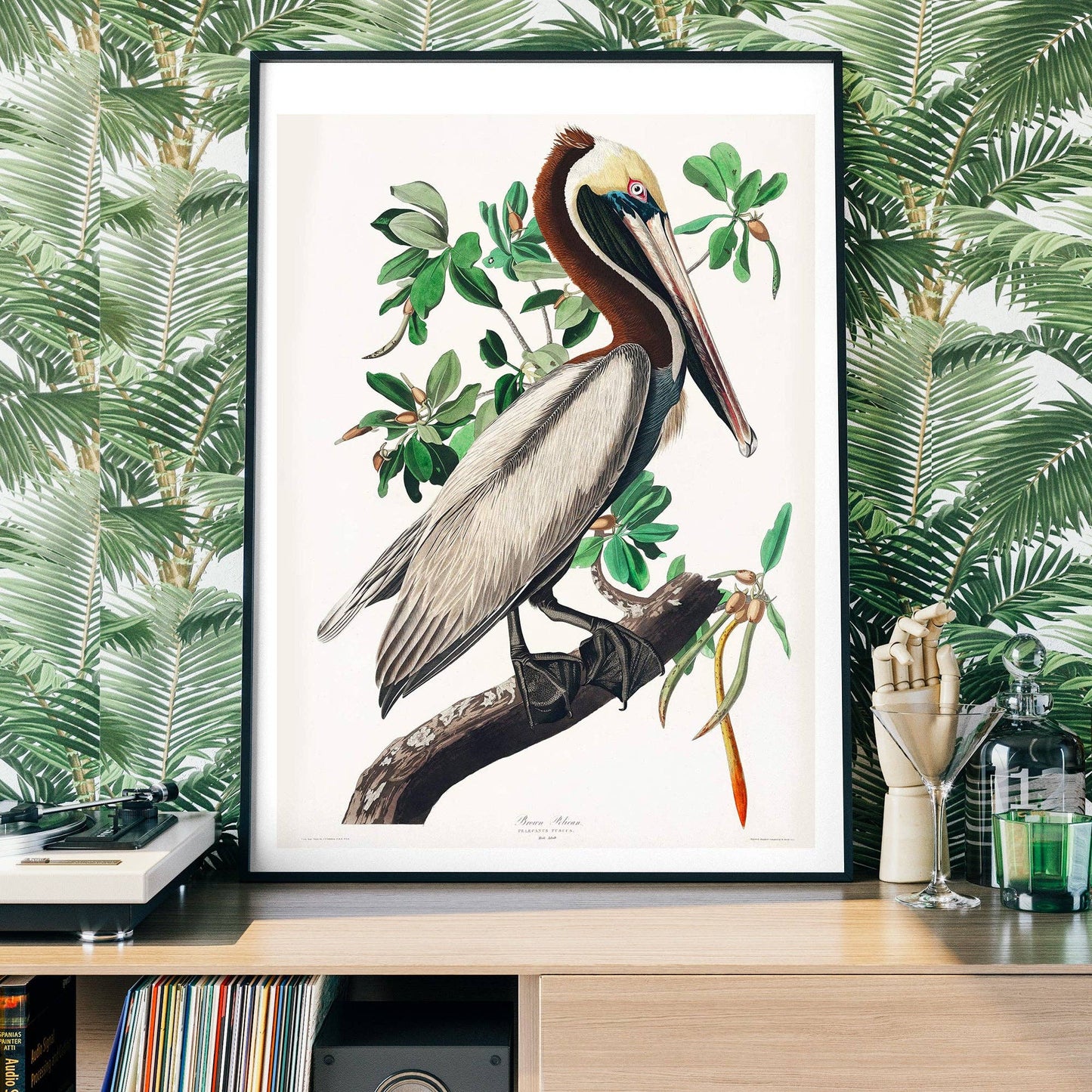 Ink & Drop - Brown Peilcan vintage print: 11 ¾ x 15 ¾ in | 30x40 cm / Matte