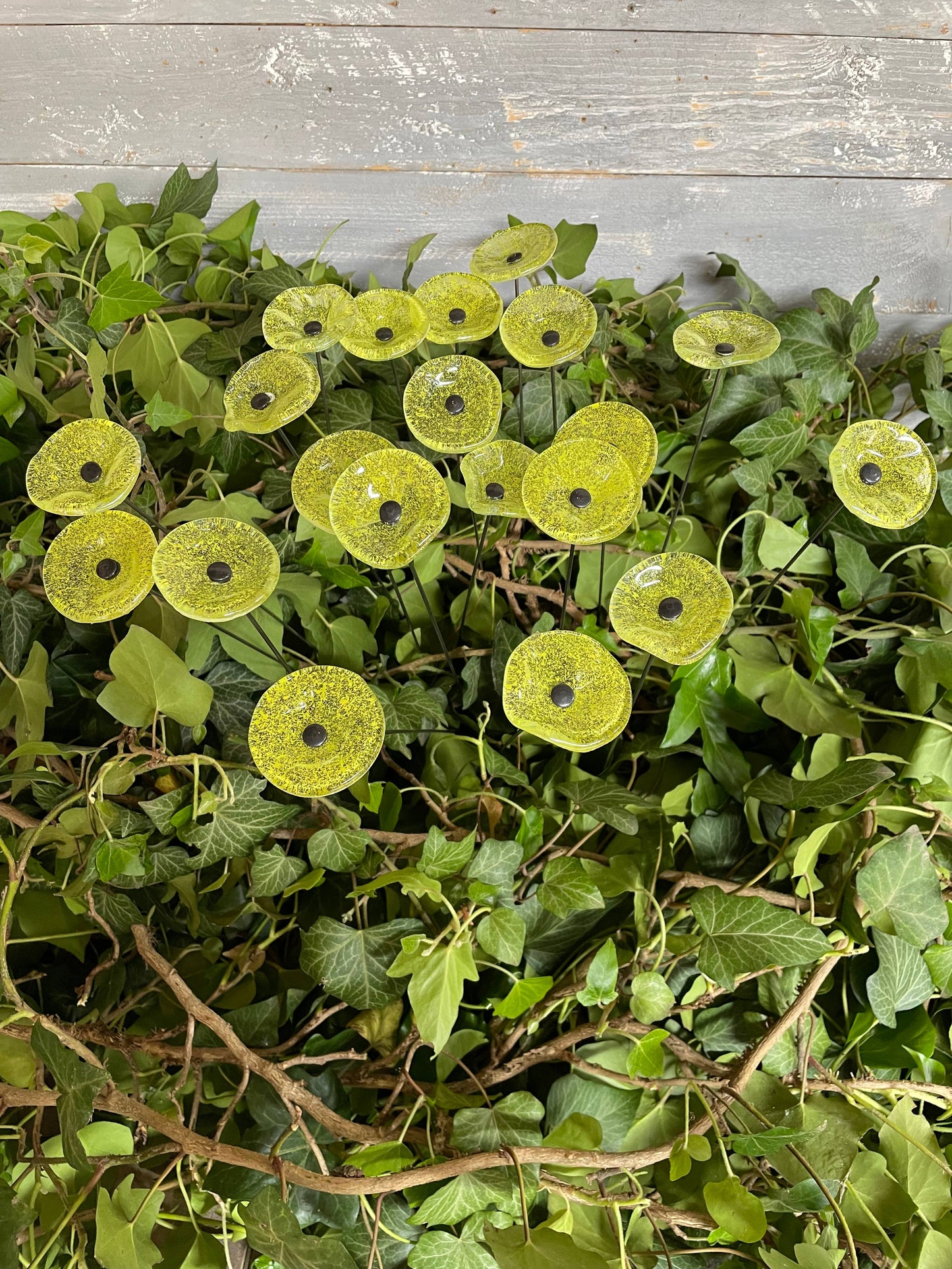 CARNEOL GLASS - Small Glass Flower For Inside In Transp.-A.Green