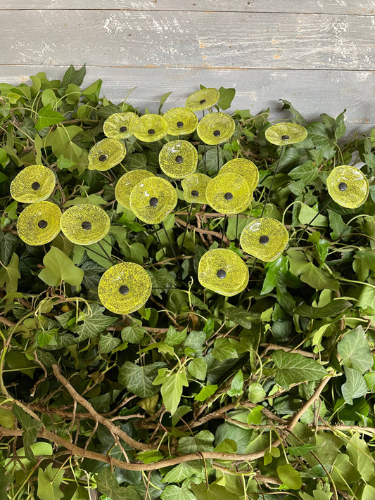 CARNEOL GLASS - Small Glass Flower For Inside In Transp.-A.Green