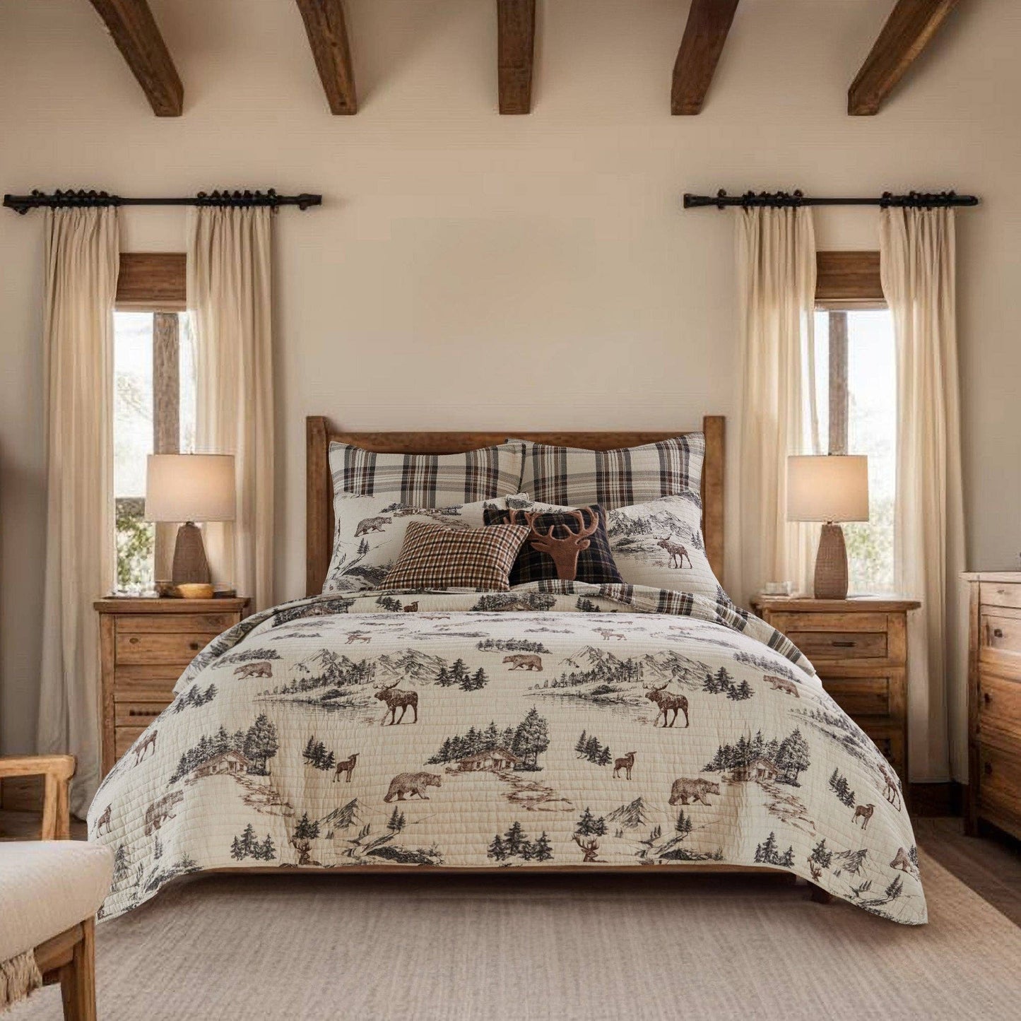 Levtex Home - Lodge Toile Euro Sham Set of 2