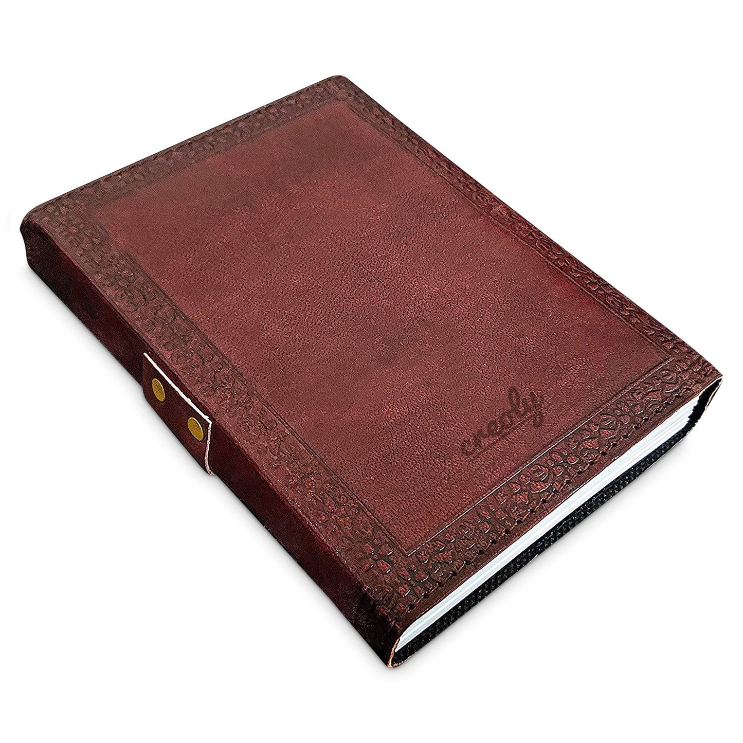 Tuzech Leather - Creoly Handmade Embossed Stone Leather Diary 9x6 Inch [Jems]: Unlined