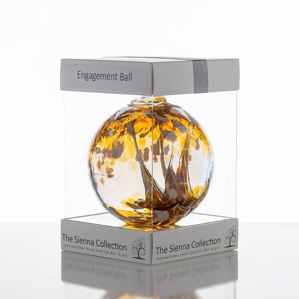 Sienna Glass - 10cm Spirit Ball - Engagement - Pastel Gold