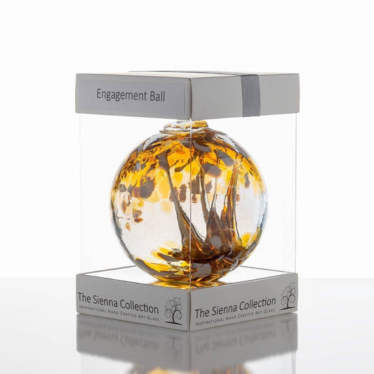 Sienna Glass - 10cm Spirit Ball - Engagement - Pastel Gold