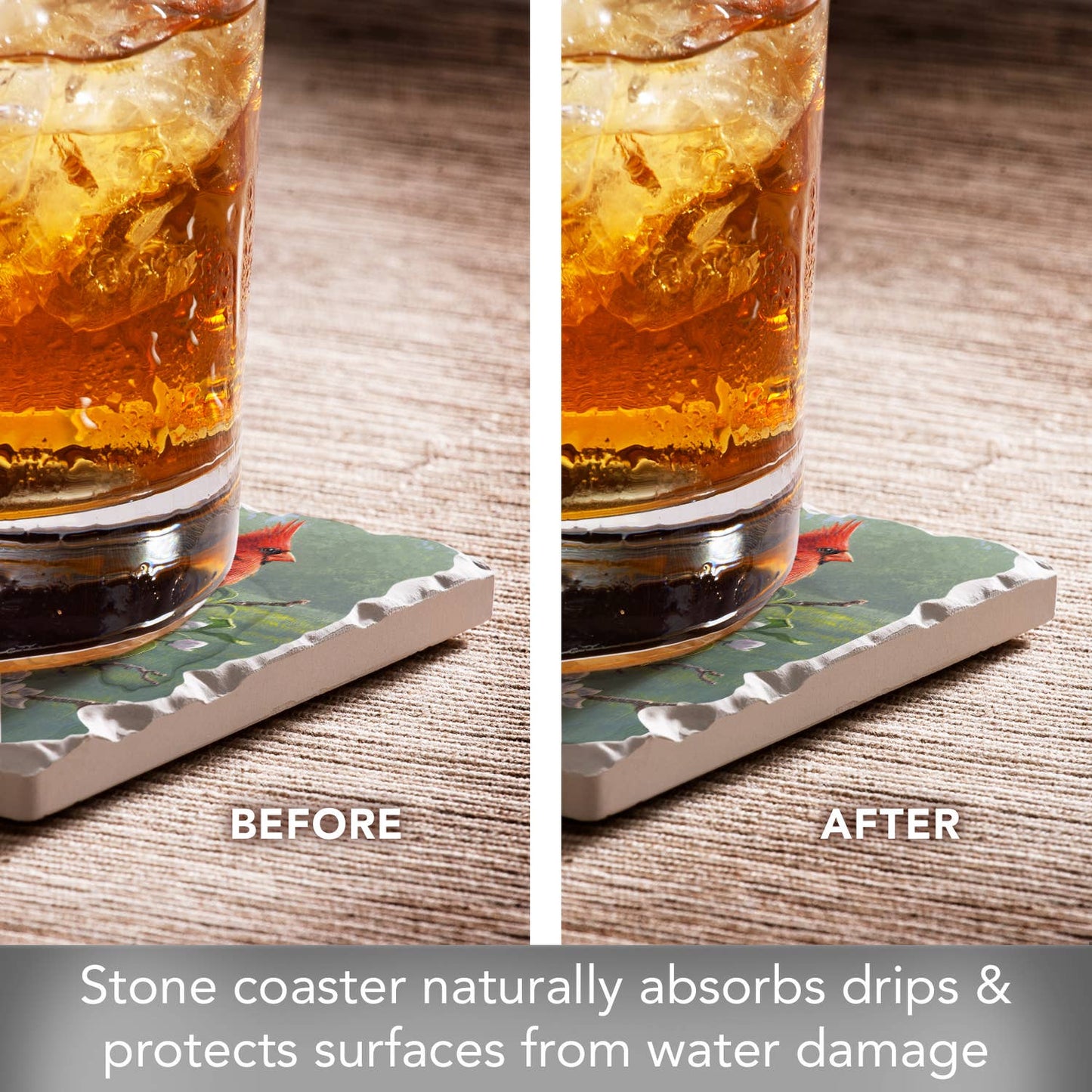 CounterArt/Highland Home/Thirstystone - Cardinals #1 Single Absorbent Stone Tumbled Tile Coaster