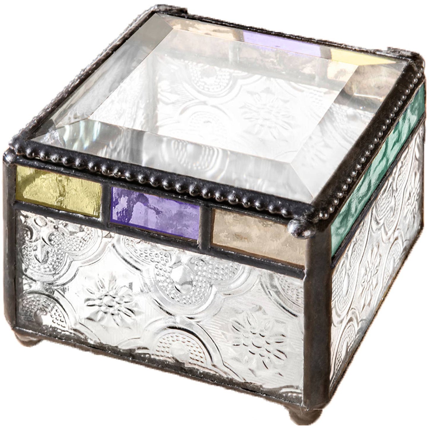 J Devlin Glass Art & Bert Anderson Collection - Colorful Purple Turquoise Blue Green Glass J Devlin Box 905