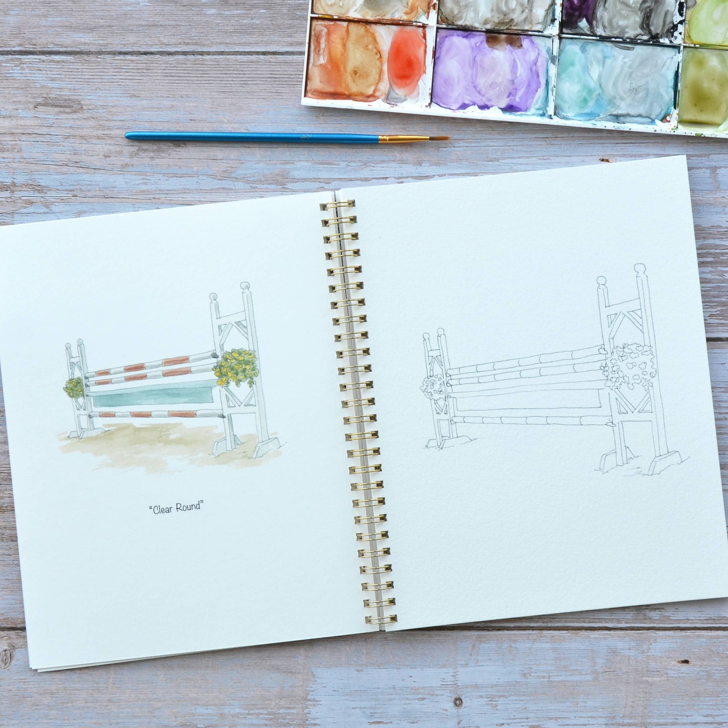 LKA Fine Art - Watercolor workbook, Horse show Watercoloring book