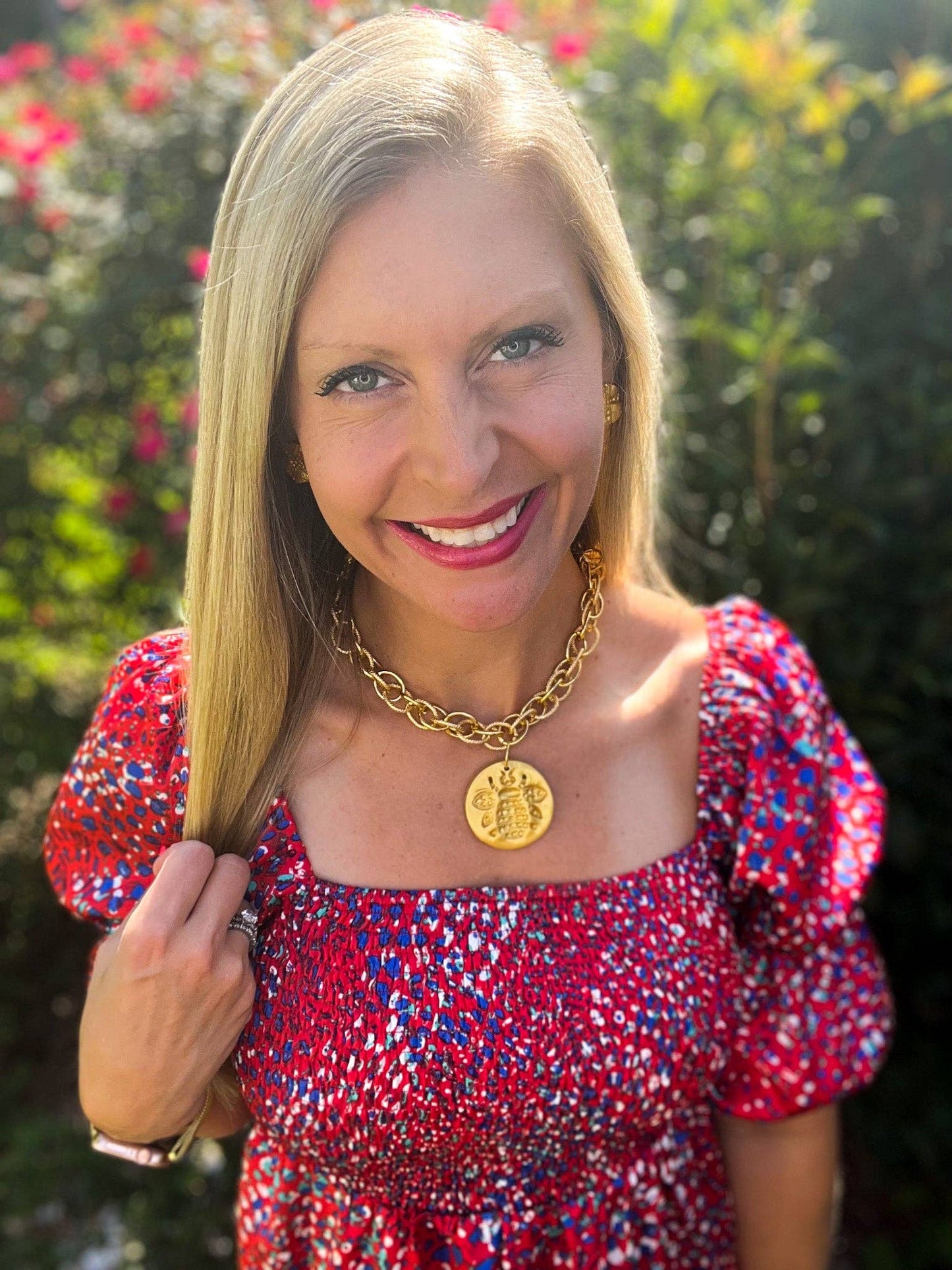 Hidden Truth Jewelry - Gold Chain with Bee Medallion