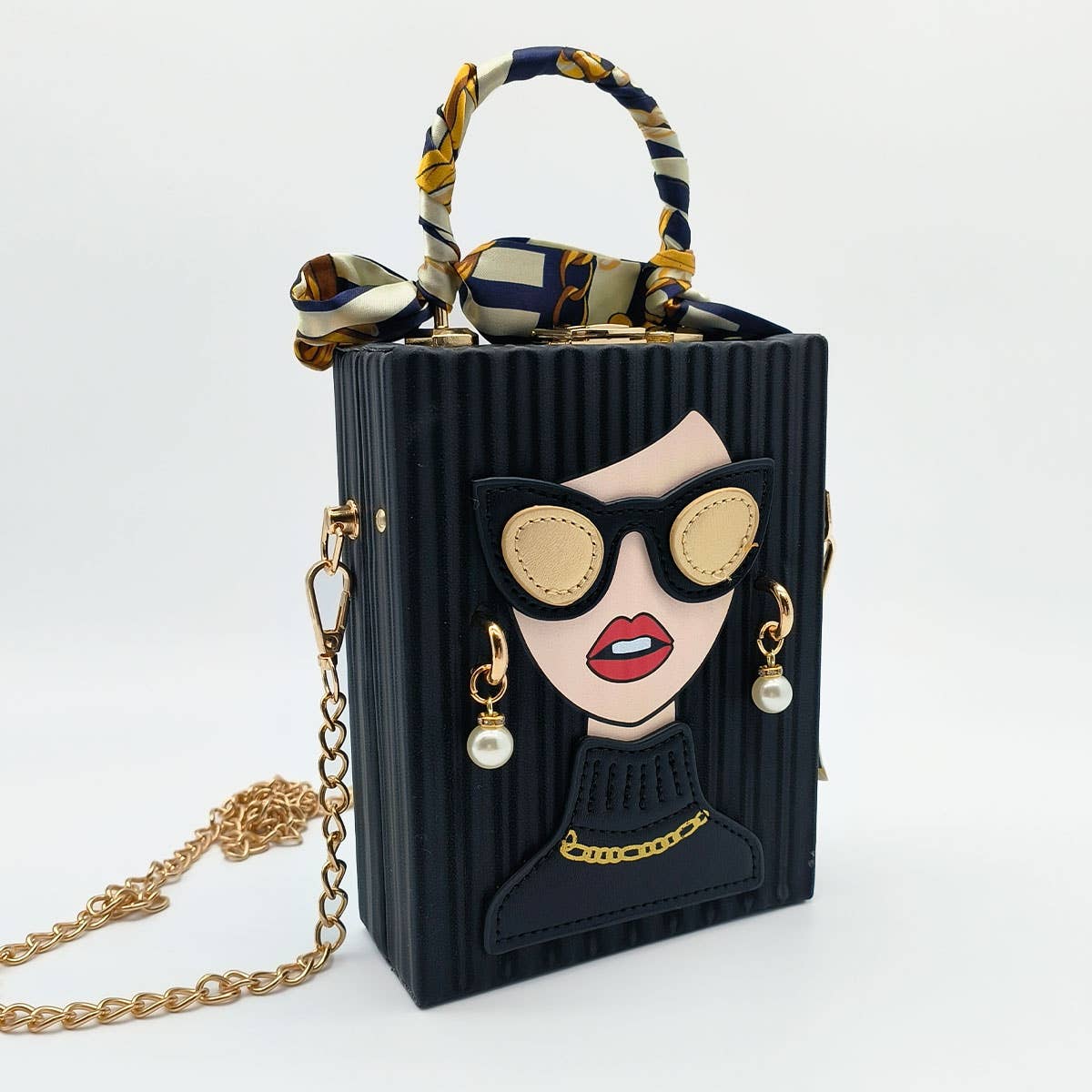 ACCITY - RETRO BEAUTY PATTERN CROSSBODY BAG_CWAB0986: Black / (OS) 1