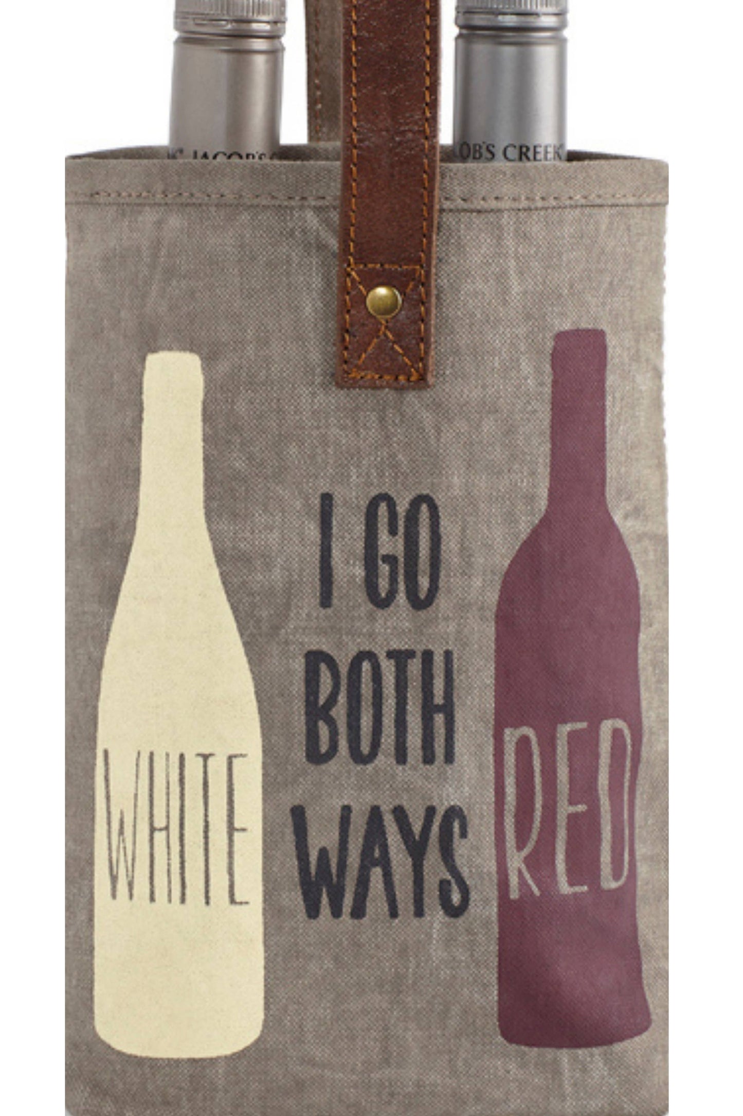 Mona B. - Both Ways Up-Cycled Canvas and Leather Double Wine Tote Bag