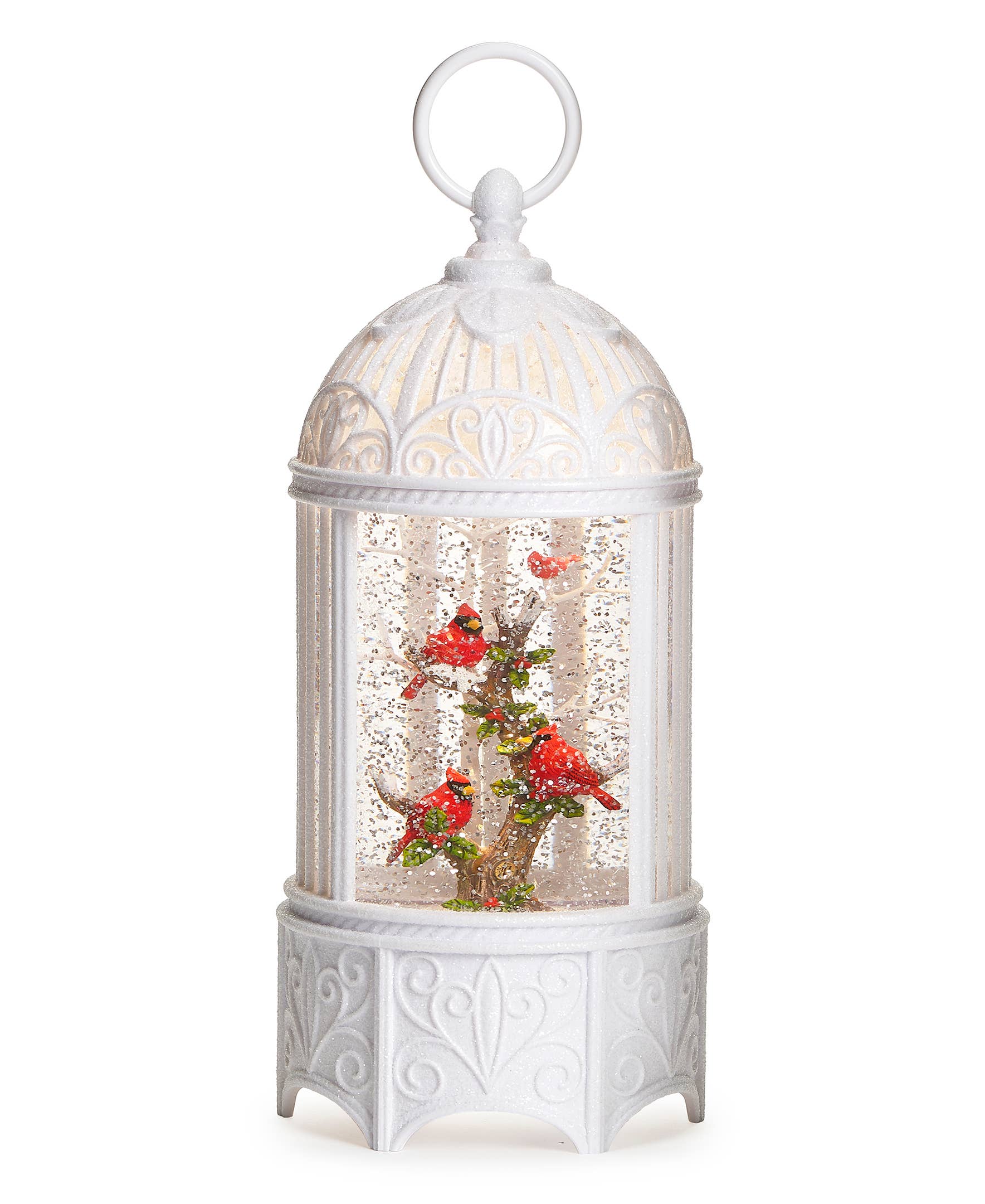 Roman Lighted Swirl Birdcage Cardinals on Branch