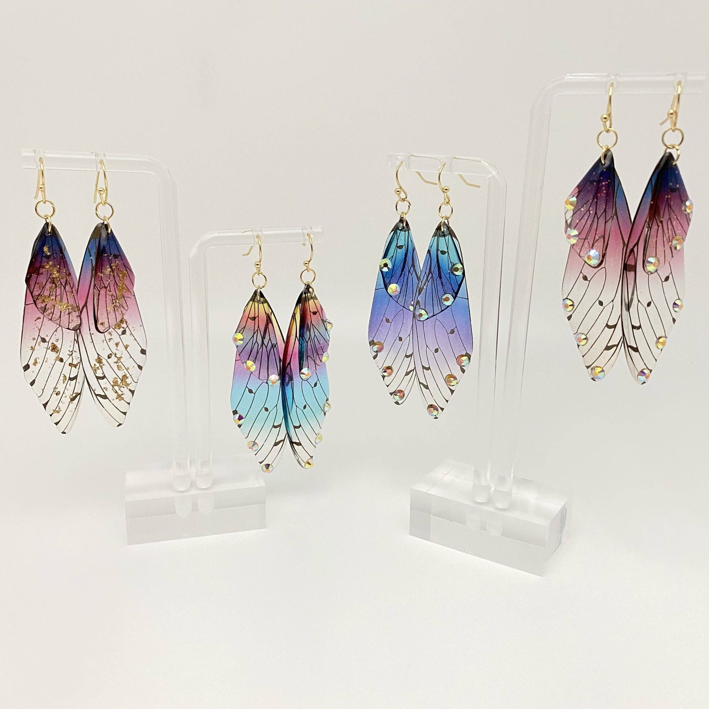 Mio Queena - Gradient Cicada Wings Butterfly Wings Earrings: 3#