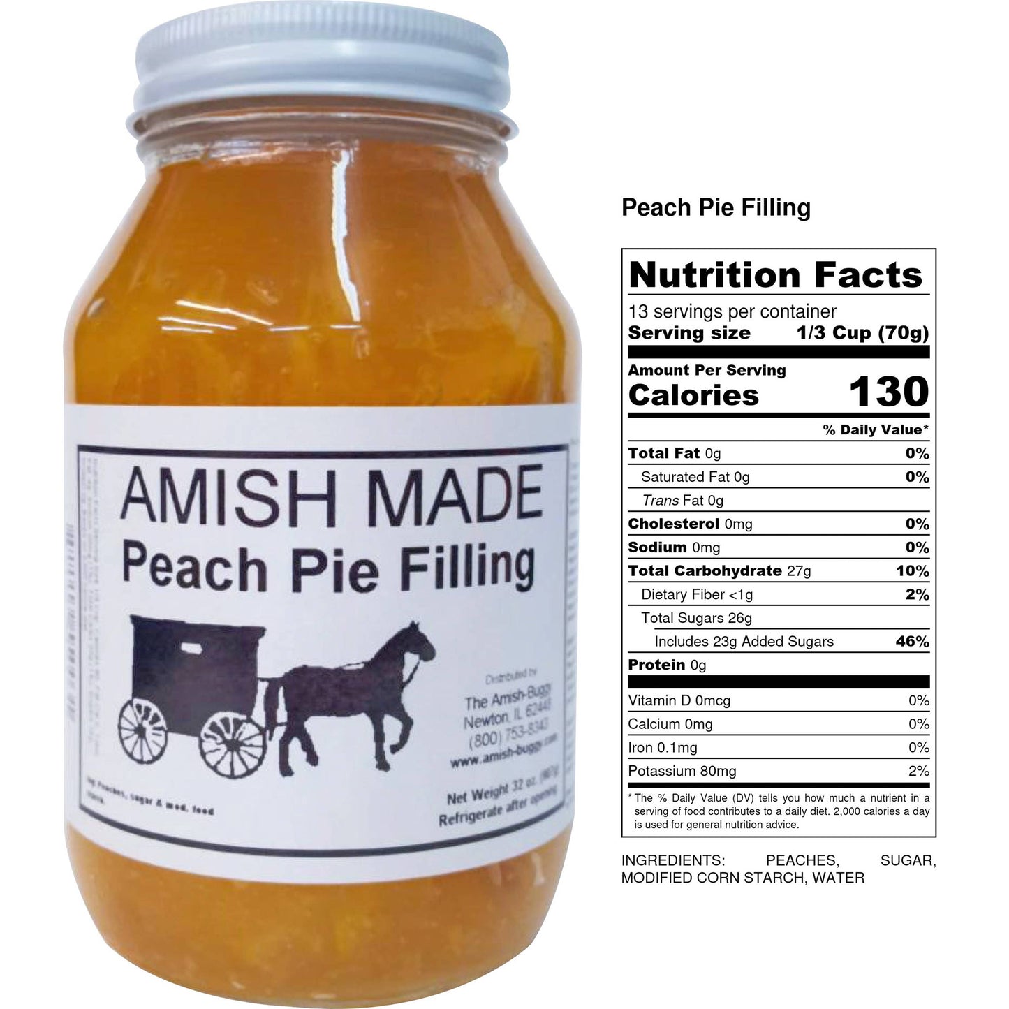 Arndt's Fudgery LLC - Amish Pie Filling - 32 Oz Jar: Apple