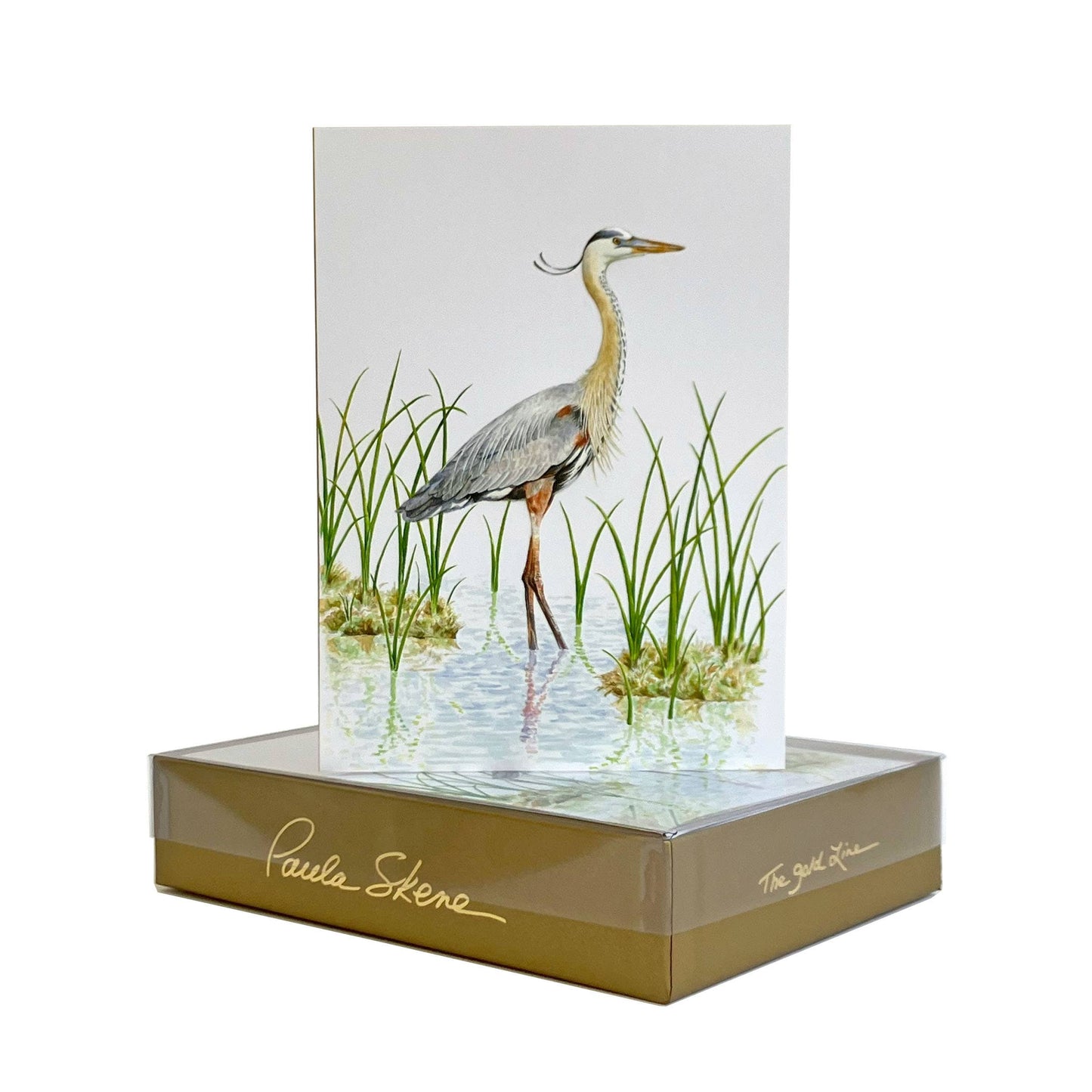 PAULA SKENE DESIGNS - Blue Heron Blank Card