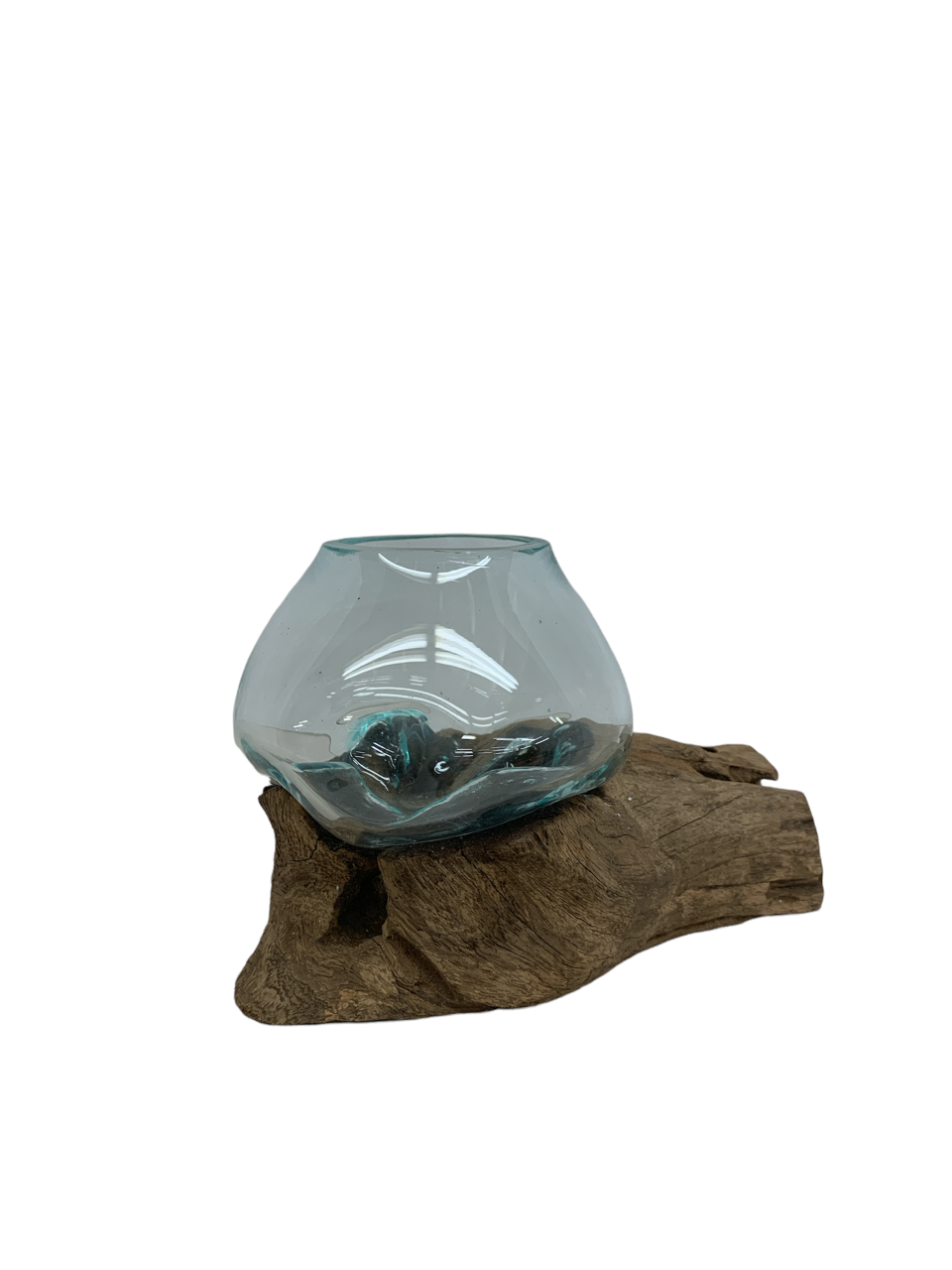 Asia West - Mini Glass Terrarium on Wood (approx. 6" x 5" x 5")