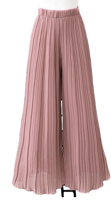 LOOWIE - ELPLOP Italian Old Pink Pleated Wide Legs Pants LOOWIE