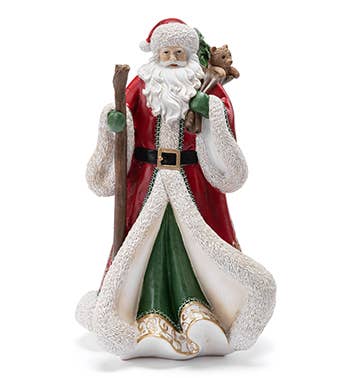 Napco - Santa Figurine holding a staff and bag Item # 53263