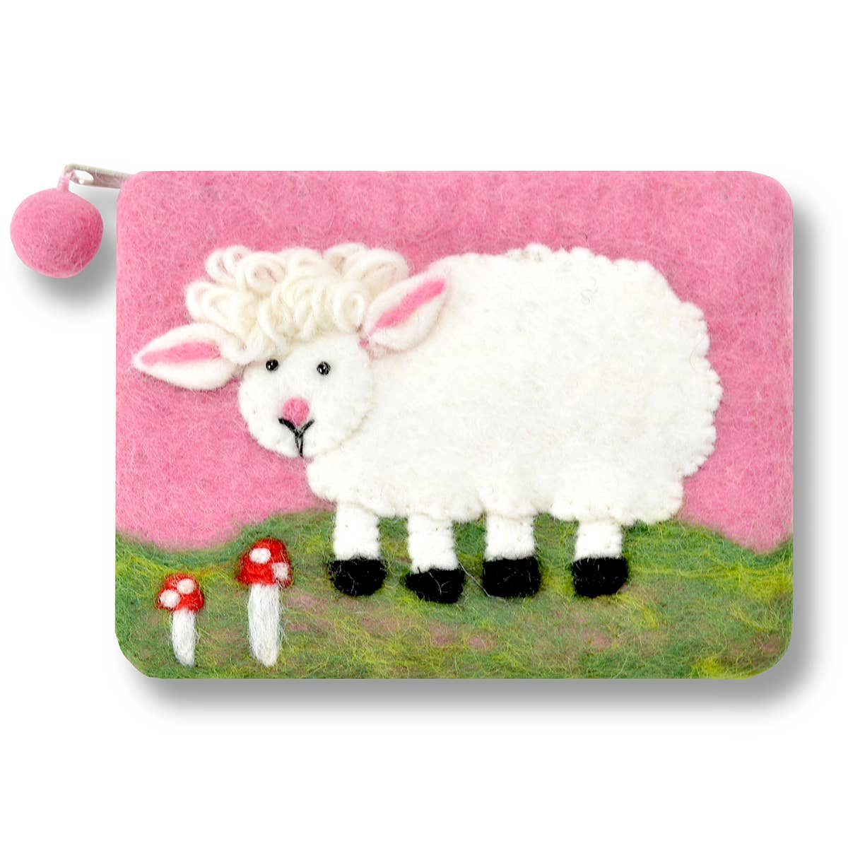 BNB Crafts Inc. - Felted Sheep Coin Purse: Pink