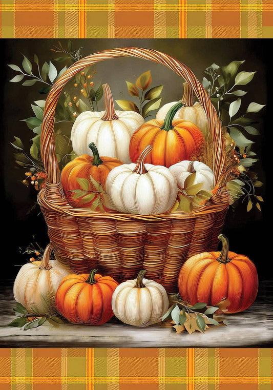 Custom Decor - Pumpkin Basket-FM - 12” x 18”